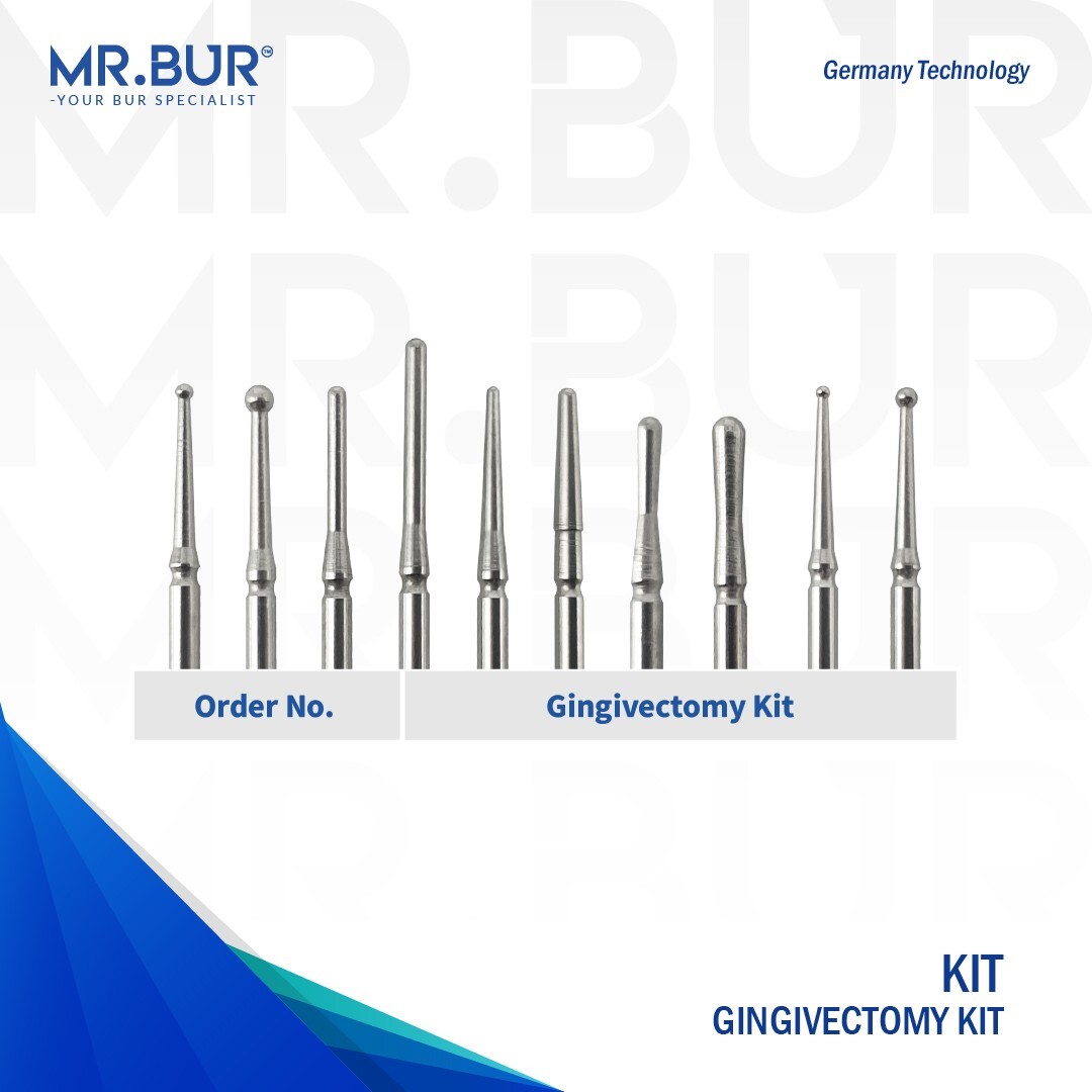 Dental Bur Gingivectomy Kit GingiBurs 0.8/1.0/1.2/1.4/1.6/1.6/1.7 – MR.BUR