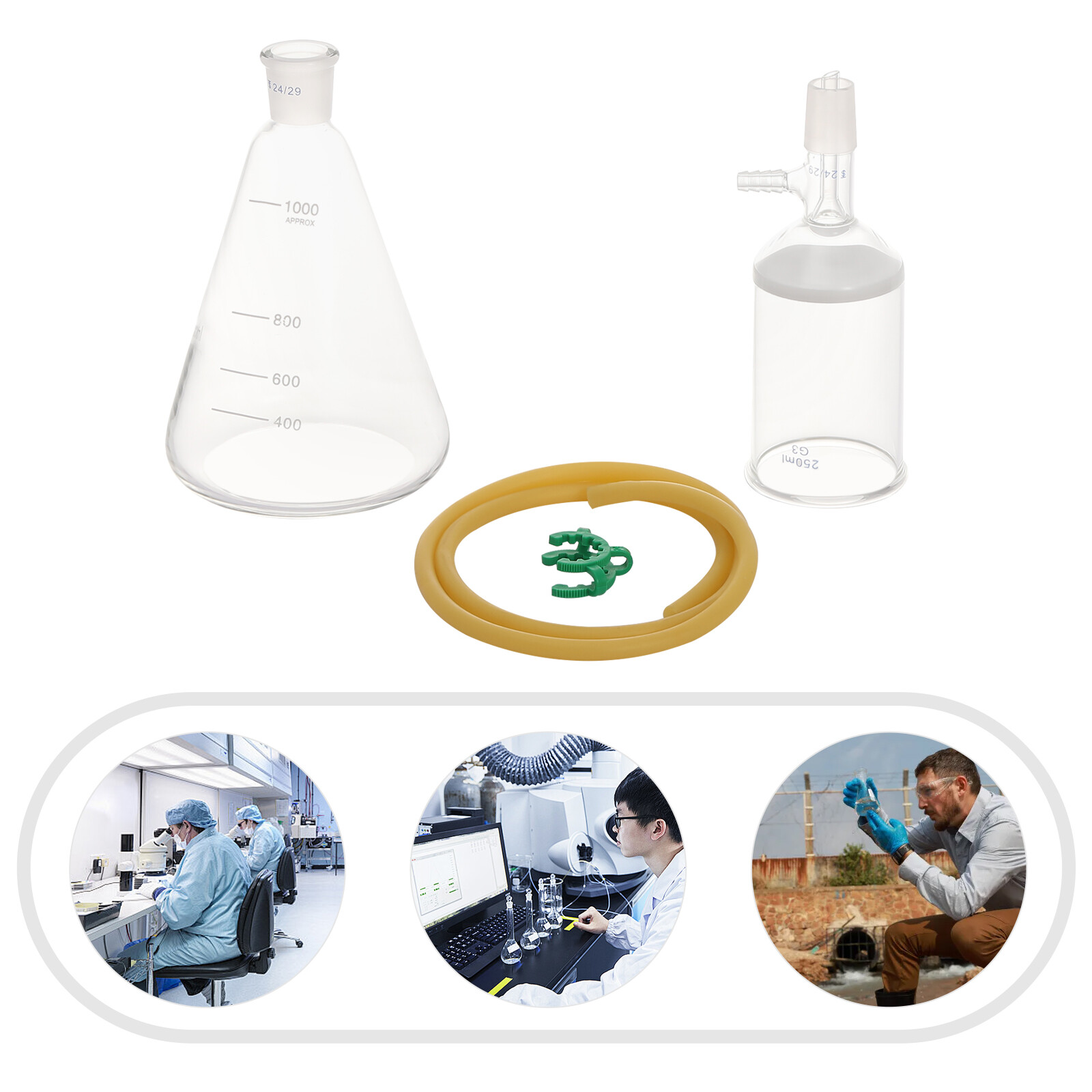 *lab Vacuum Filtration System W/ Hose,buchner Funnel Kit For Chemical Experiment