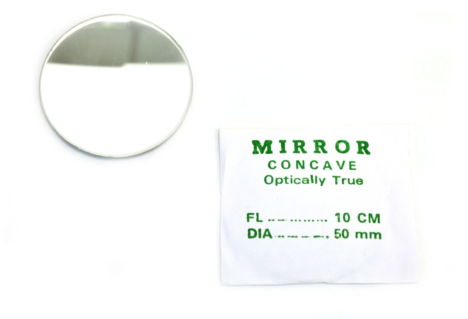 Eisco Labs Concave Mirror – Glass, dia 50mm, Focal length 100mm