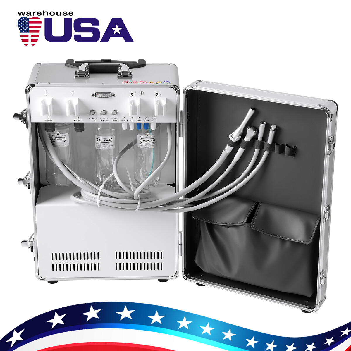 Unidad De Entrega Dental Móvil Portátil Cart Cart Air Compressor Móvil Turbina