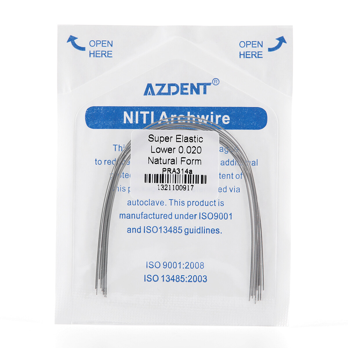 AZDENT Dental Orthodontic Super Elastic Niti Round Arch Wires Nature Form FDA