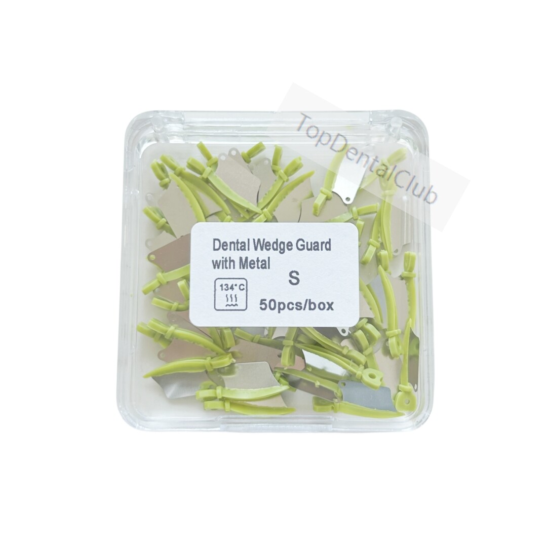 50pcs Dental Fender Interproximal Wedge Matrix Blade Guard with Metal SML 134℃