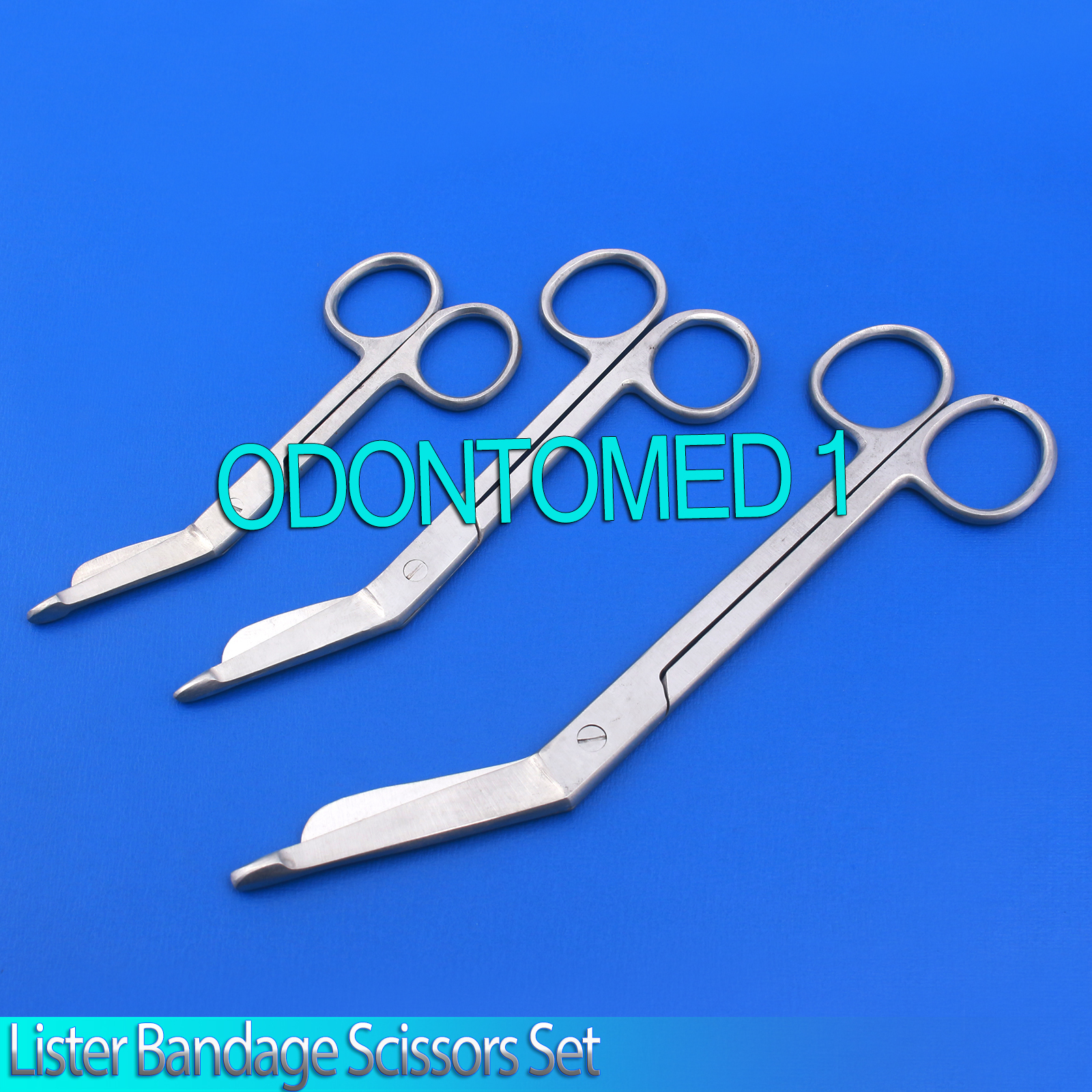 Set Of 3 Lister Bandage Scissors 4.5″ 5.5″ 7.5″ Medical Surgical Instruments