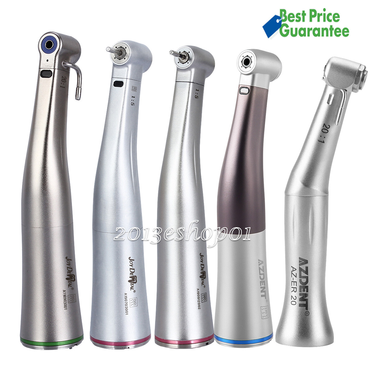 Dental 1:1 /1:5 / 20:1 LED Fiber Optic Contra Angle Handpiece fit E-Type Motor