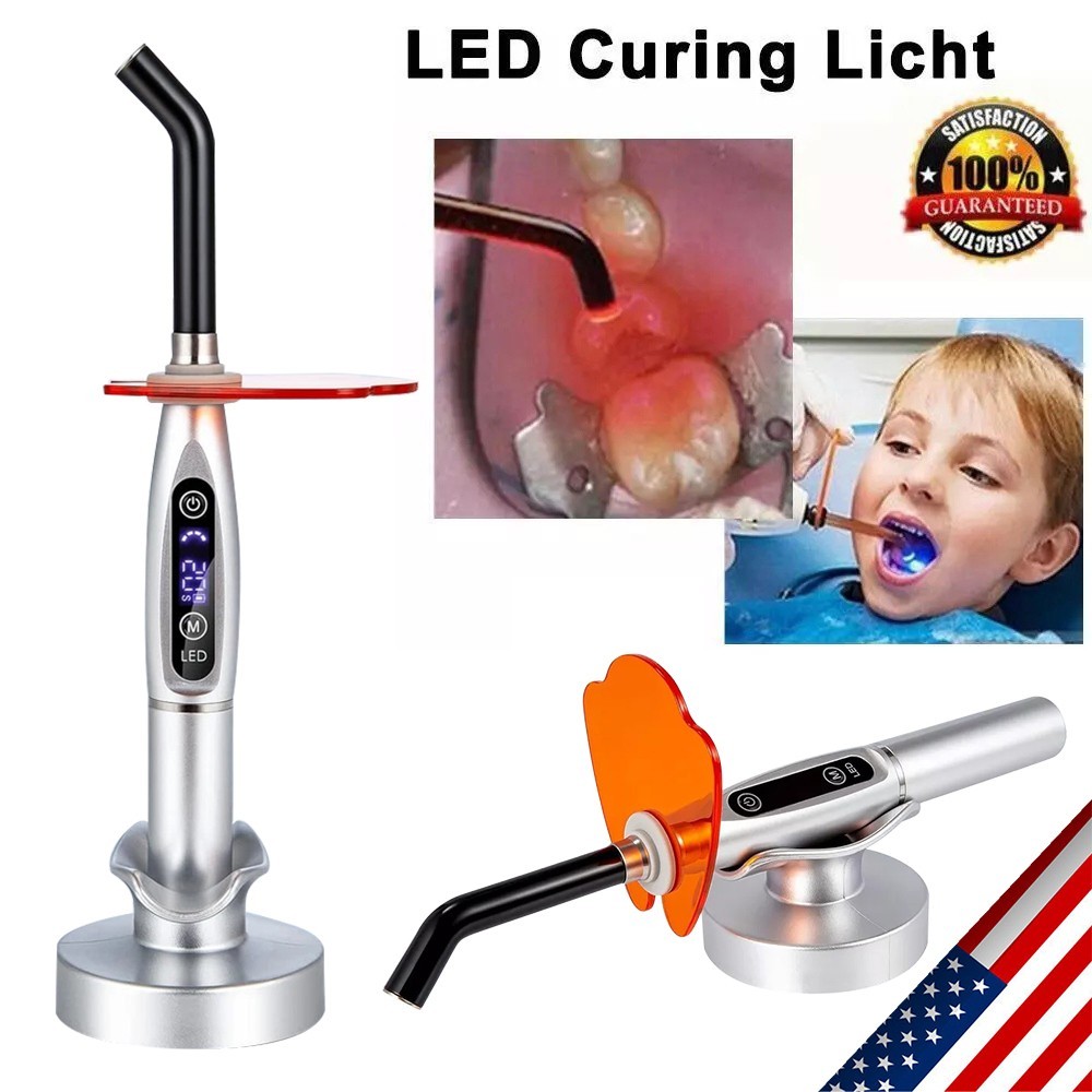 Dental Wireless Cordless LED Cure Curing Light Lamp 2000mw 5W Tool Resin Cure US