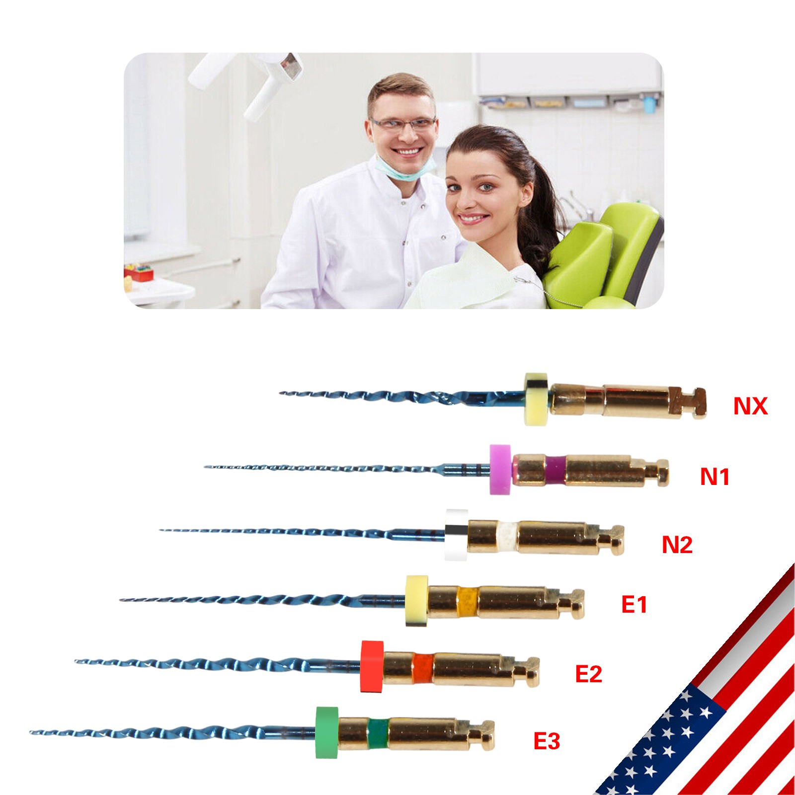 6X Endo Rotary files X-Pro Gold Taper Root Canal endodontic files 21MM