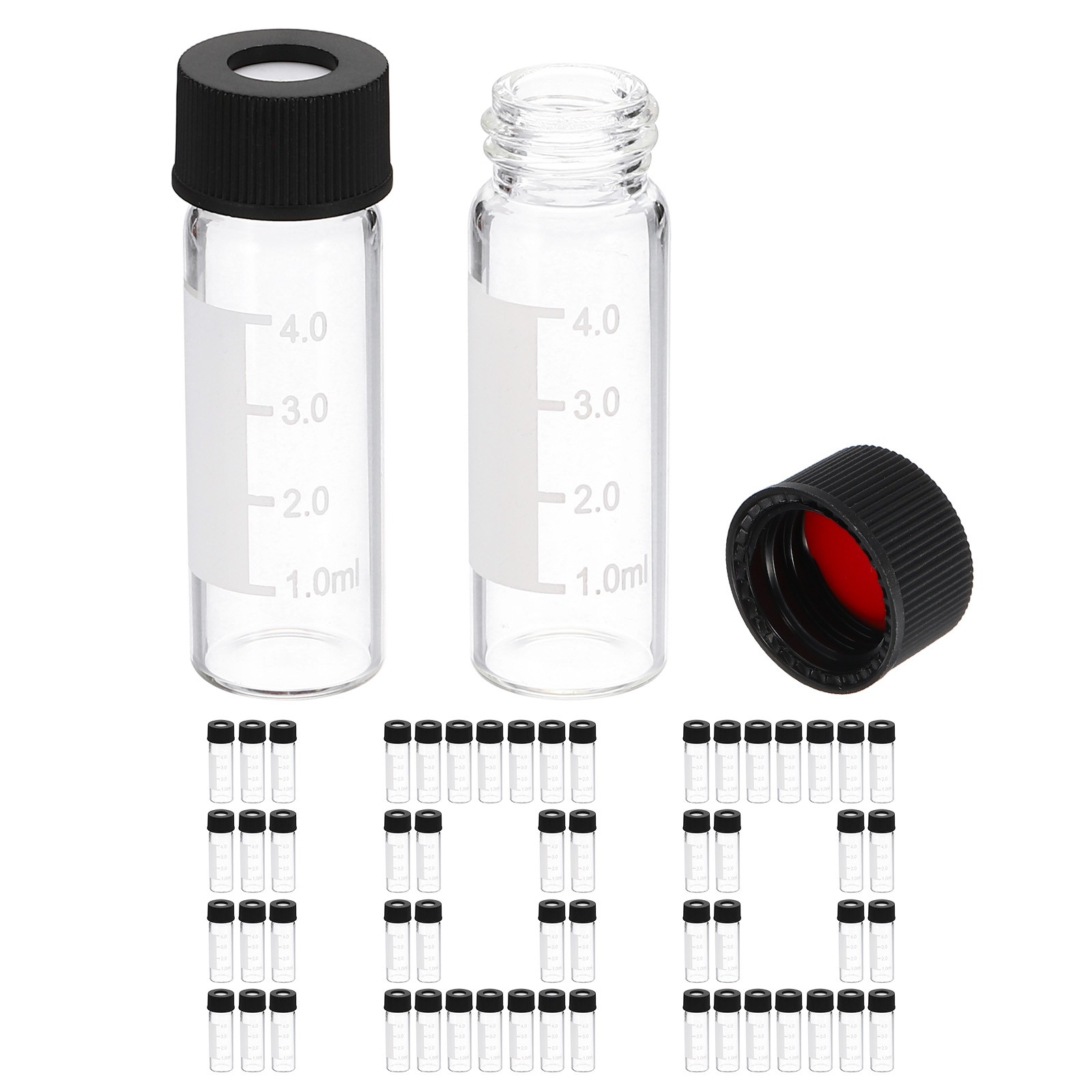 4ml Autosampler Vial, 100 Pack HPLC/GC Vials 9-425 Lab Clear Vials Sample Vial