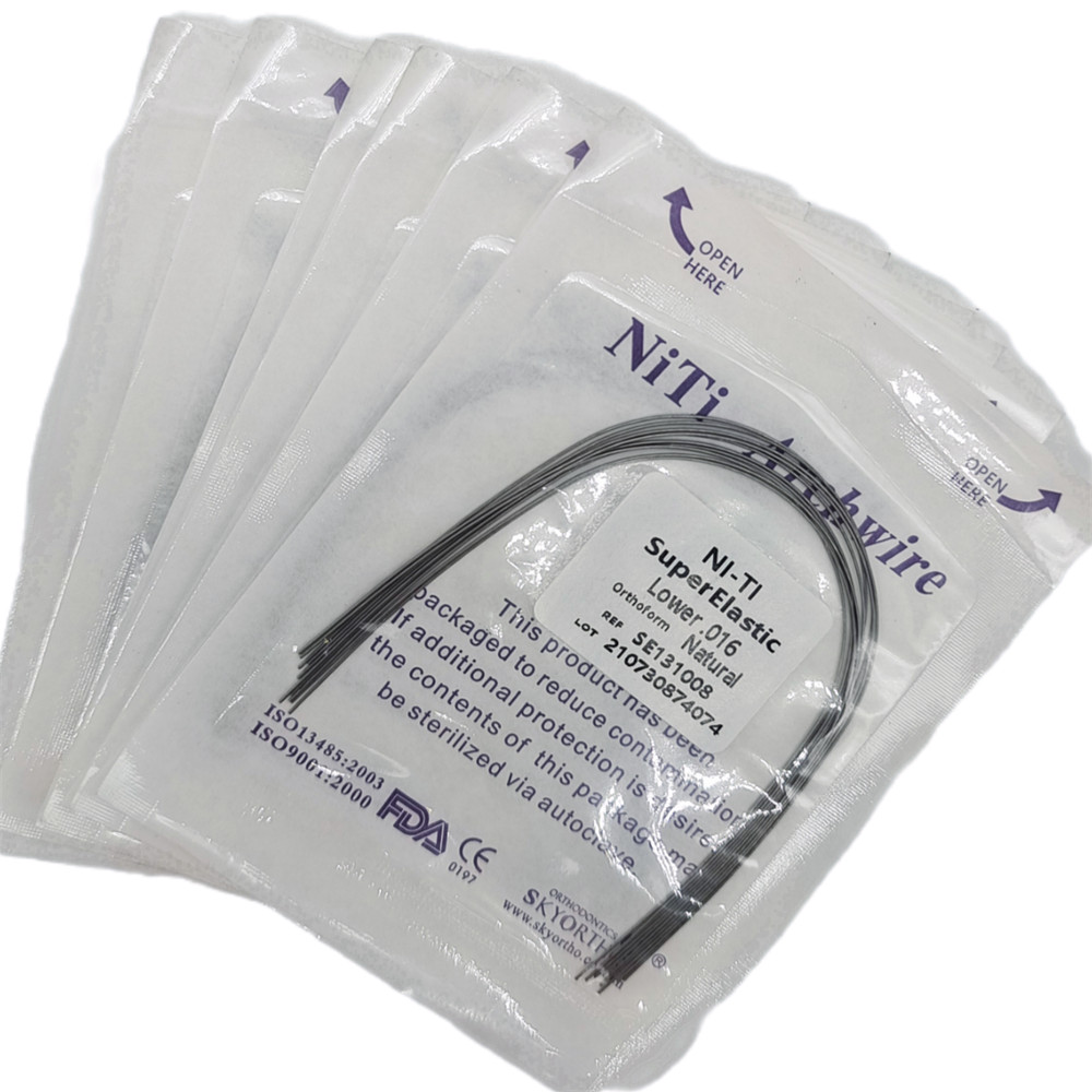 Dental Orthodontic Arch Wire Super Elastic Niti Round Rectangular Natural Form