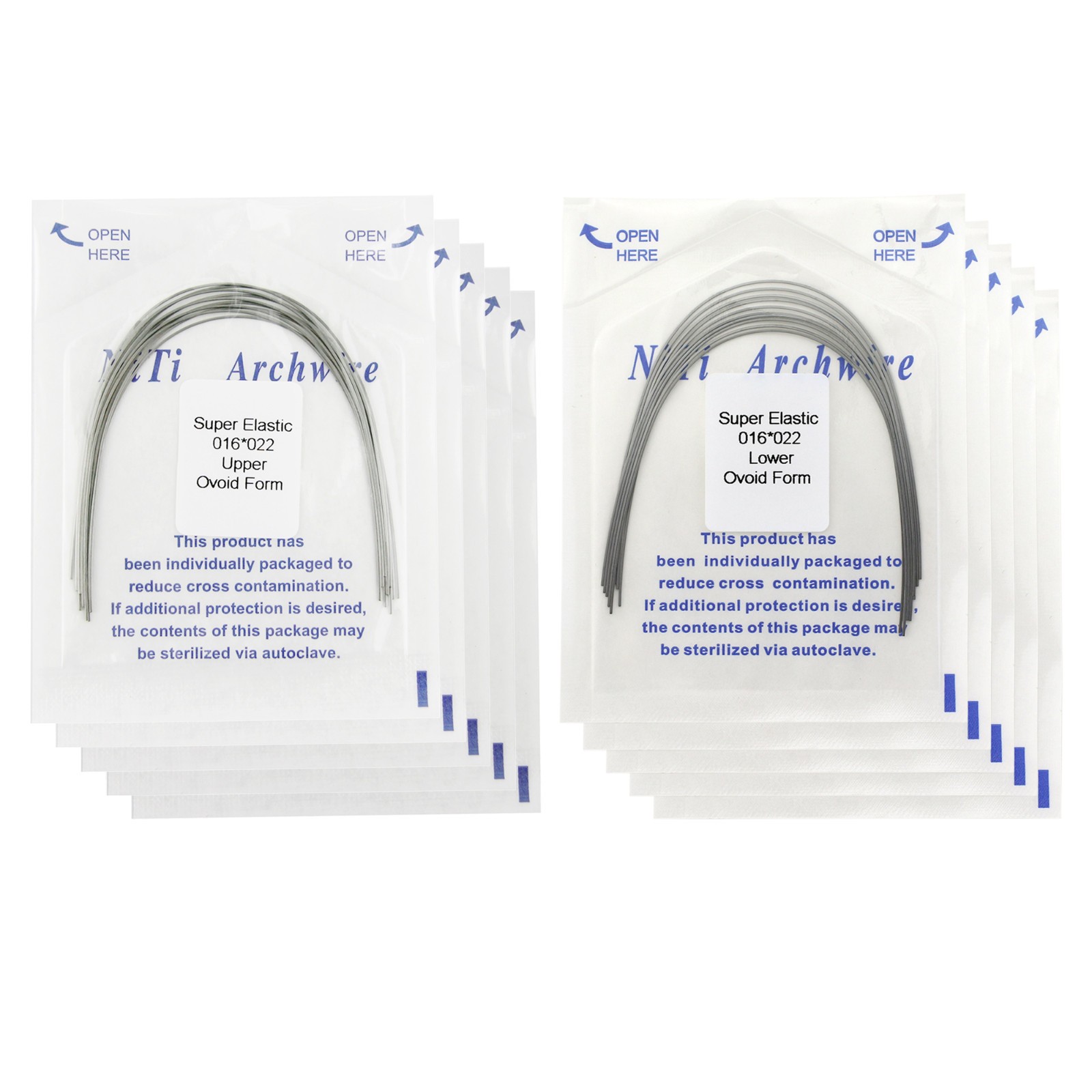100 Pcs Orthodontic Arch Wire NiTi Archwire Ovoid Natural Form Round Rectangular