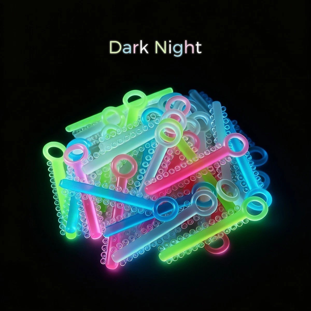 Dental Ortho Ligature Ties Glow in Dark Braces Elastic Rubber Bands Mixed Color
