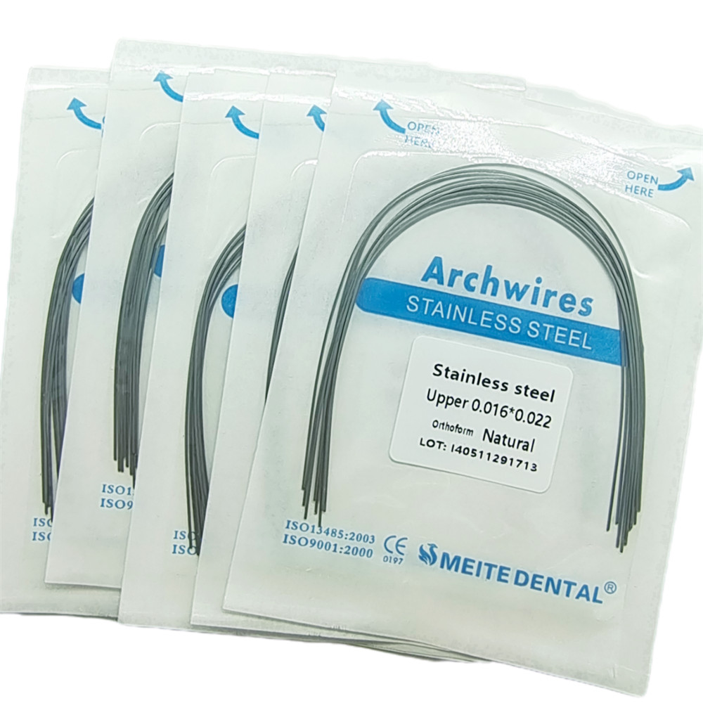 Dental Orthodontic Arch Wire Stainless Steel Round Rectangular Natural Form
