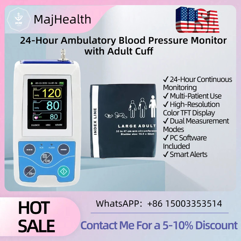 Ambulatory Blood Pressure Monitor 24 Hour with Adult Cuff – Fast US Shipping
