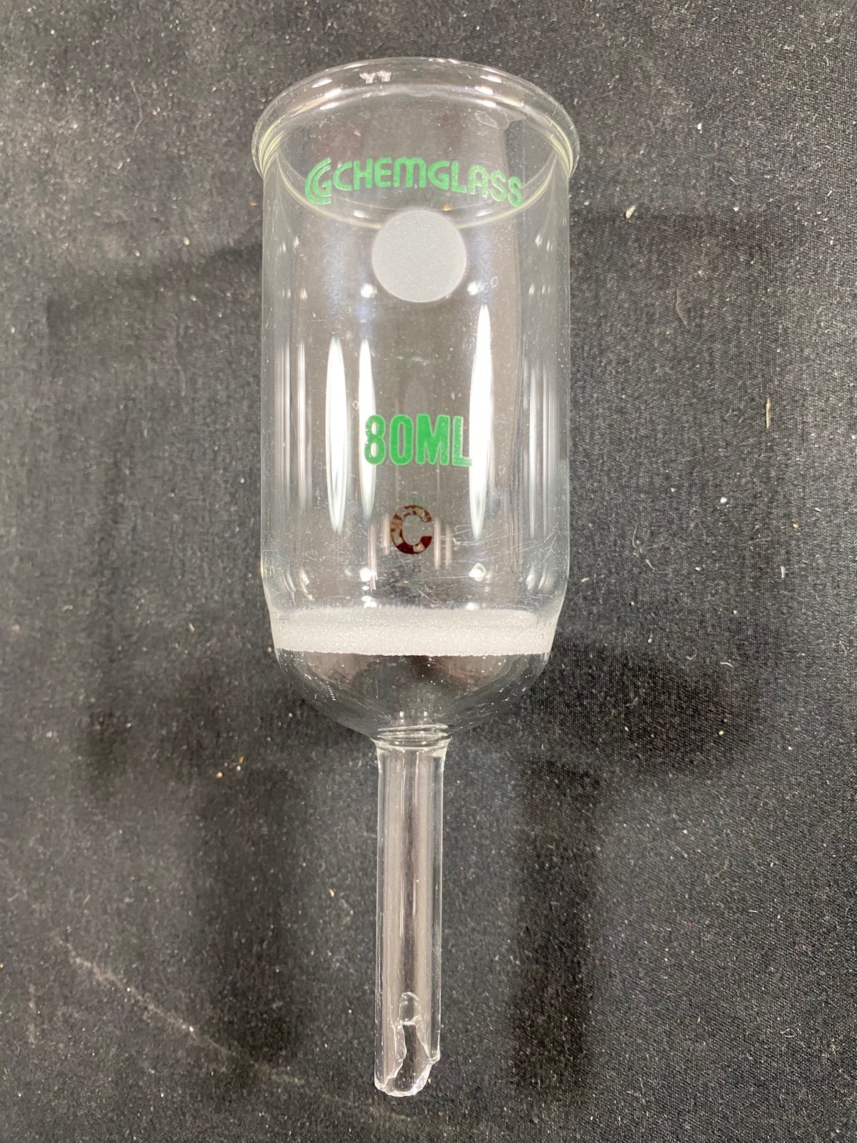 CHEMGLASS Glass 80mL Coarse Frit Buchner Filter Funnel CG-1402-L-01