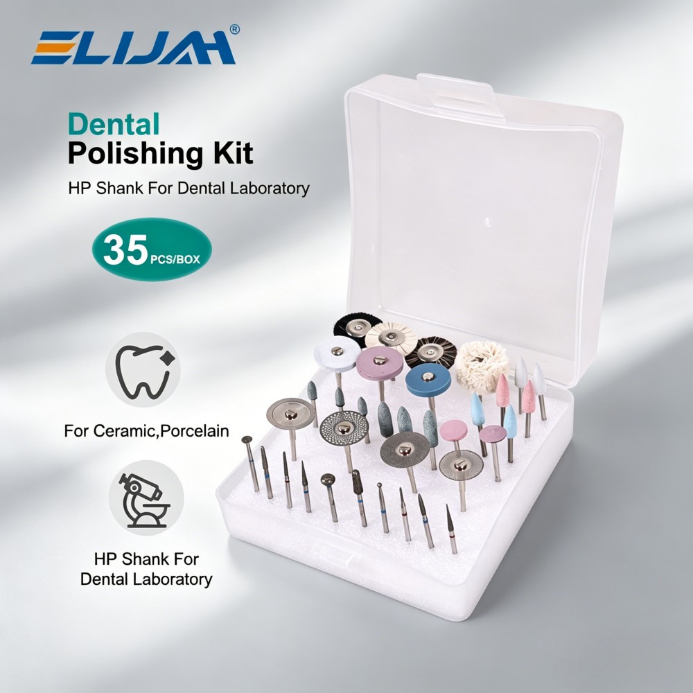 35PCS/Set Dental HP Polishing Kit 2.35mm for Ceramics Low Speed Polisher Brushes