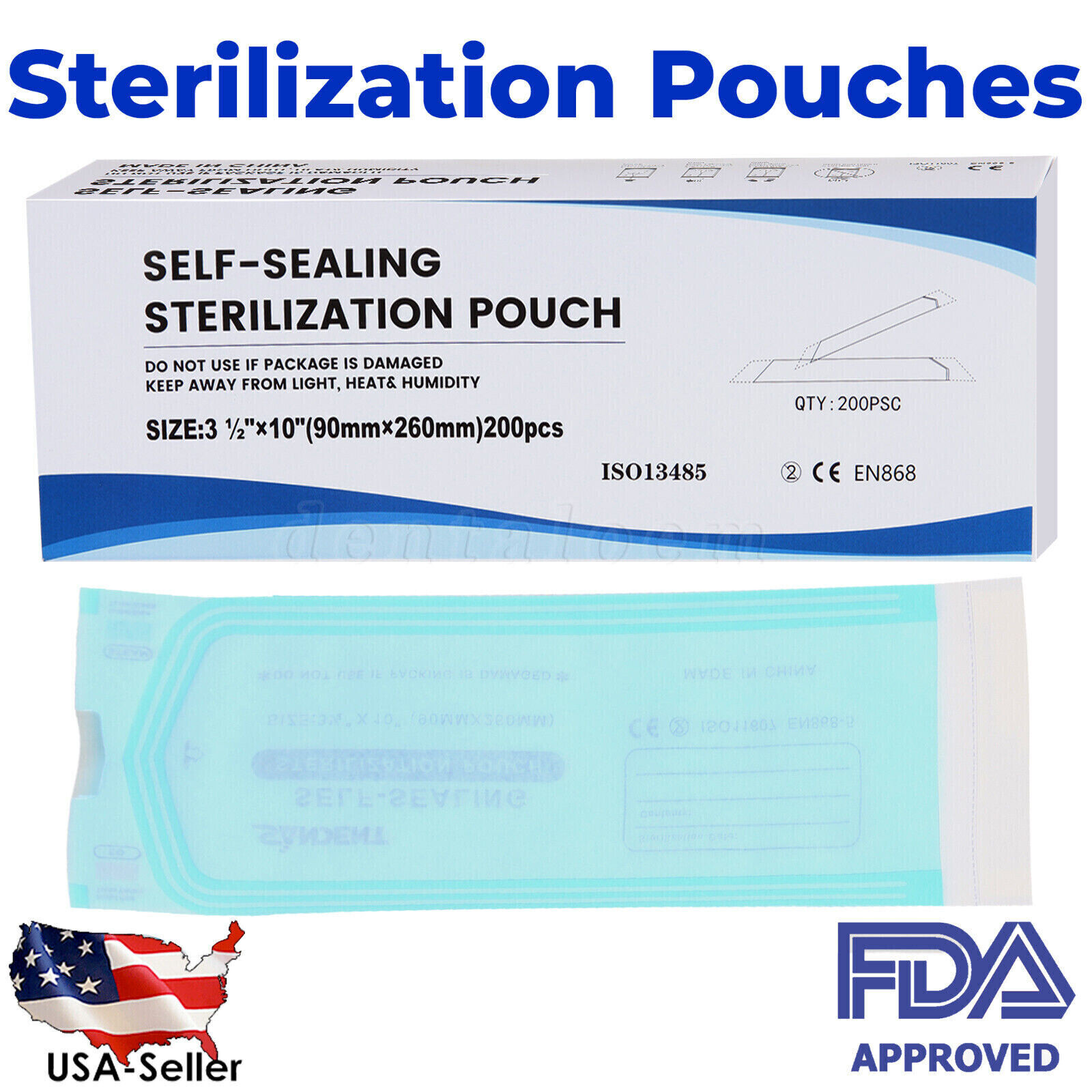 up to 7000 Sterilization Pouches 3.5 ” x 10 ” Dental Medical Self Seal Pouch Bag