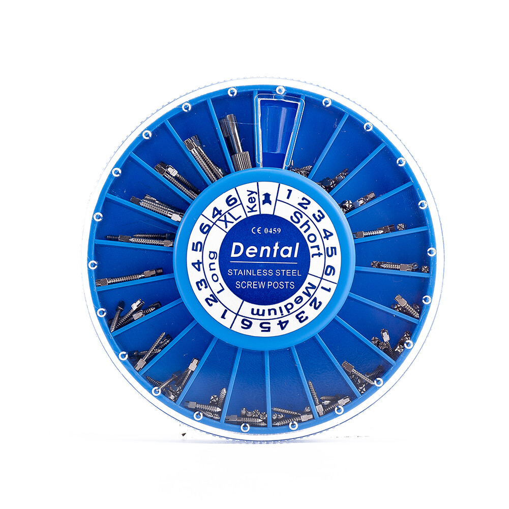 120PCS /Box+2key Dental Stainless Steel Screw Post Dental Gold Plated Screw Post