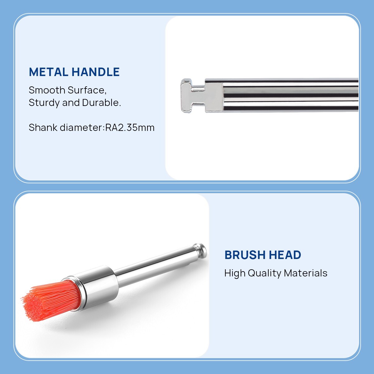 100 Brush Prophy Polisher Brush Latch Flat Type (RA) Nylon Bowl Polishing Dental