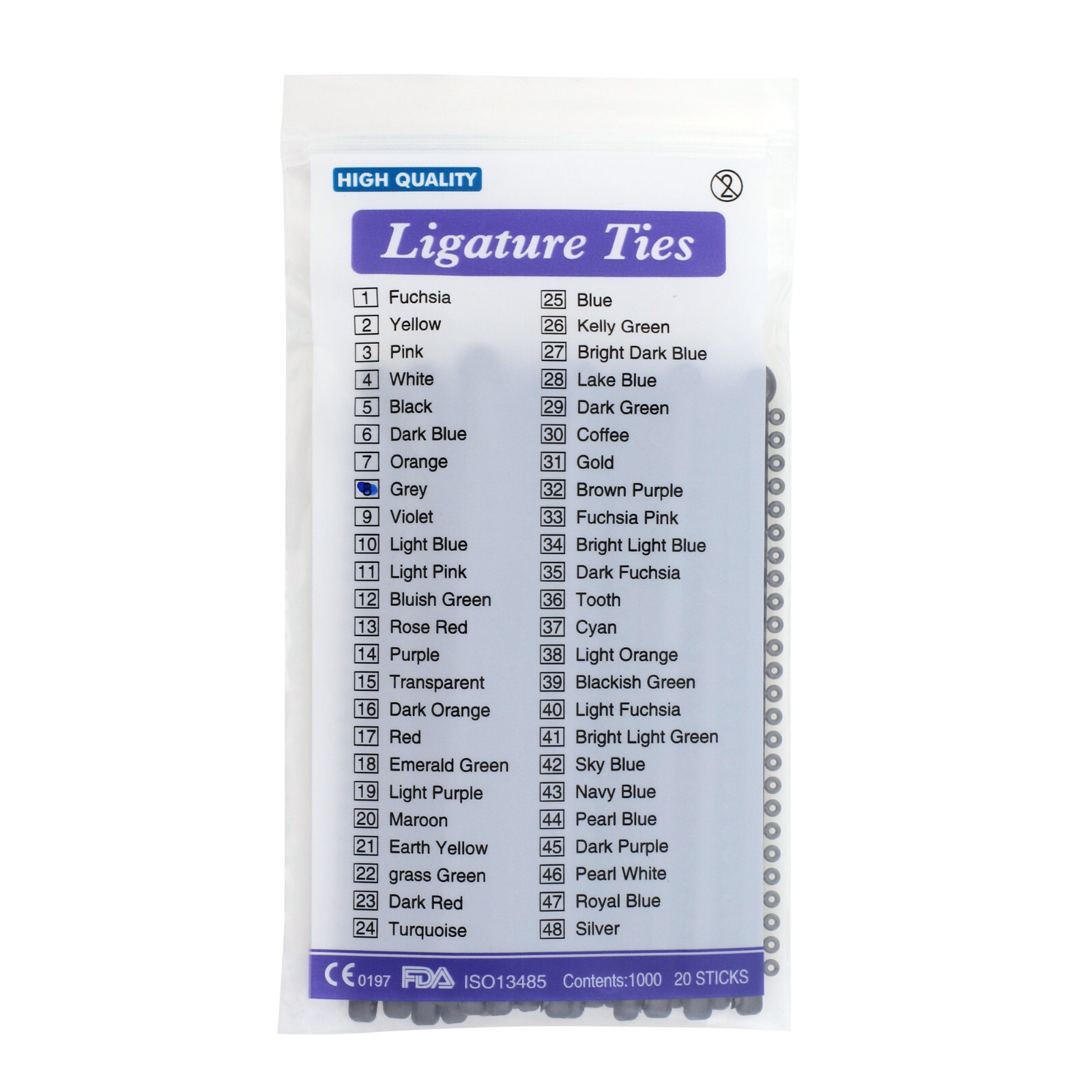 1000pcs Dental Orthodontic Ligature Ties Braces Elastic Rubber Ligas Ortodoncia