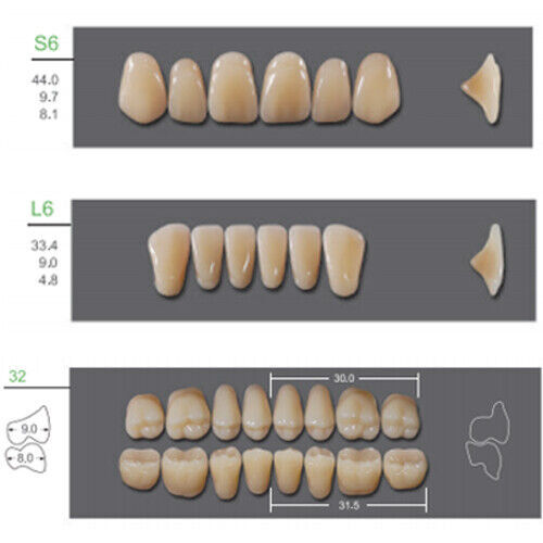 Huge Kaili Synthetic Polymer False Teeth Shade A4 Full Set: 28 teeth/set 4 sets