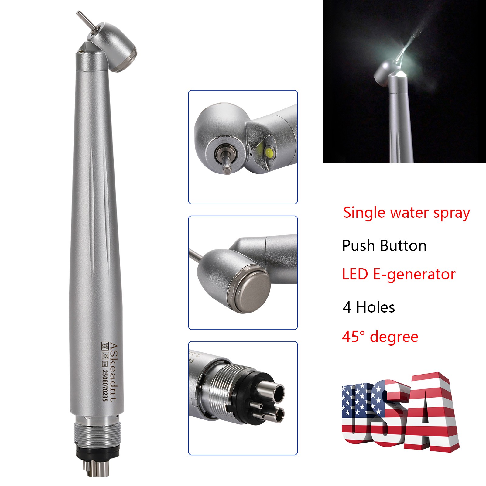 Dental LED Curing Light Lamp Wireless Cordless Resin Cure Lamp 5W 2000MW USPS