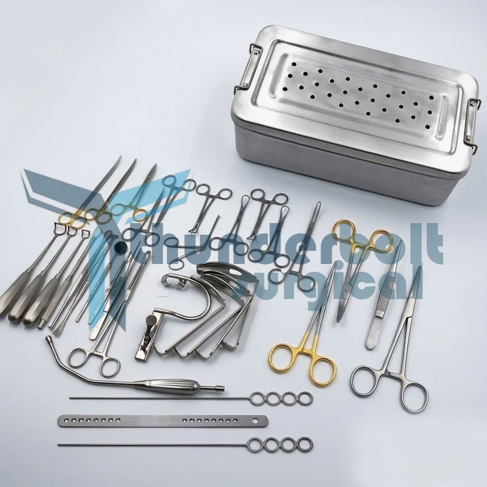 New Tonsillectomy and Adenoidectomy 30 pcs Set Surgical Instruments Kit with Box