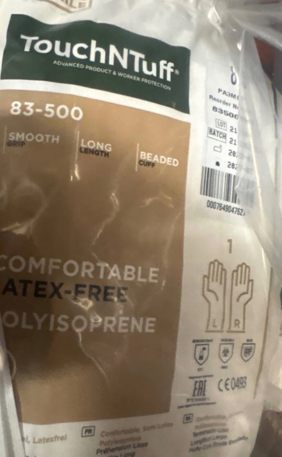 Ansell TouchNTuff 83.500 Sterile Polyisoprene Gloves.