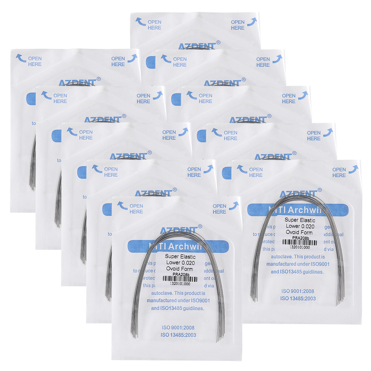 AZDENT Dental Orthodontic Super Elastic Niti Round Arch Wires Ovoid Form