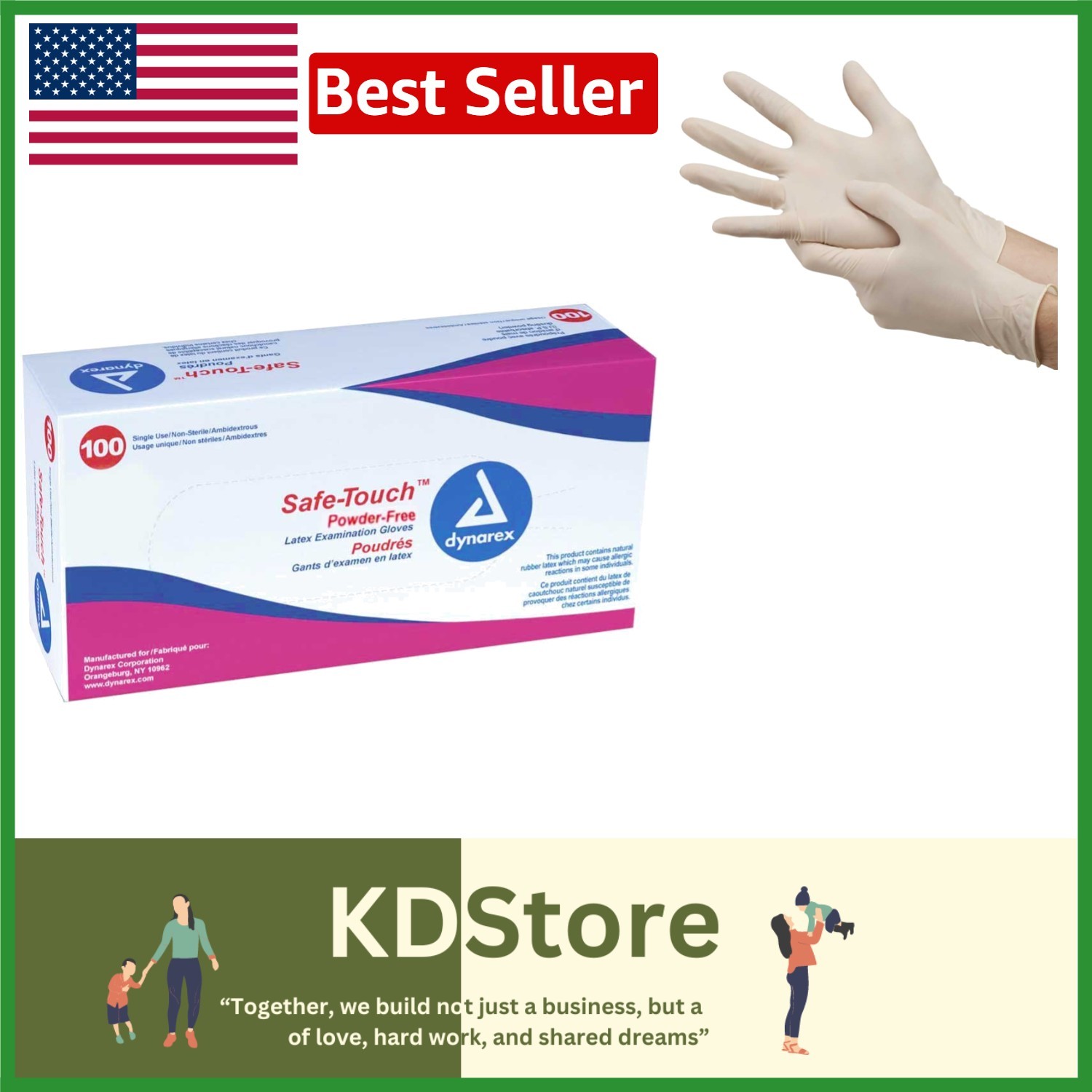 High-Quality Large Powder-Free Latex Exam Gloves – Non-Sterile, 100 Count