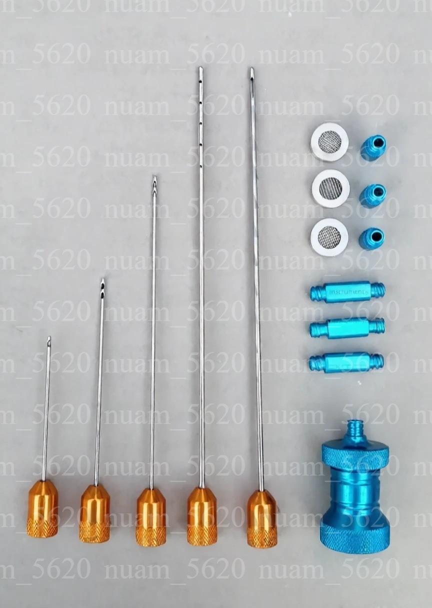 Tulip Type Super Luer lock Liposuction Cannulas Set Facial Fat Grafting Suction