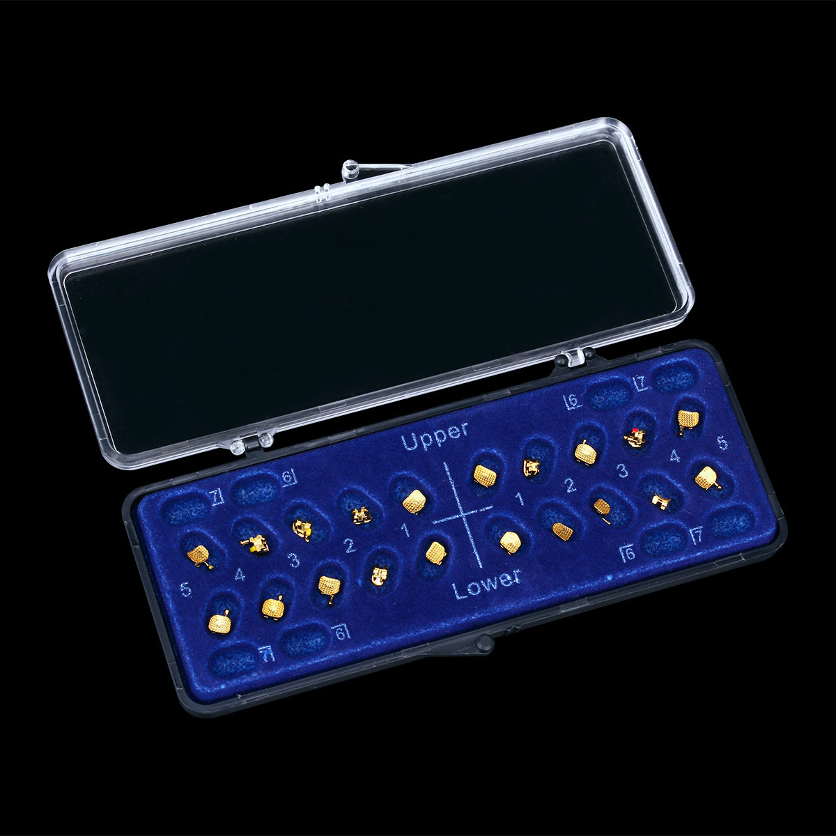 5 Packs Dental Bracket Braces 24K Gold Plated Orthodontics MN 022 MBT 3.4.5 Hook