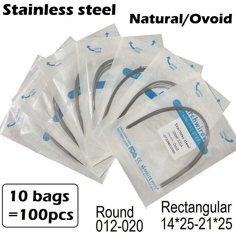 Dental Arch wire Stainless Steel S.S Wires Round Rectangular Natural Ovoid Form