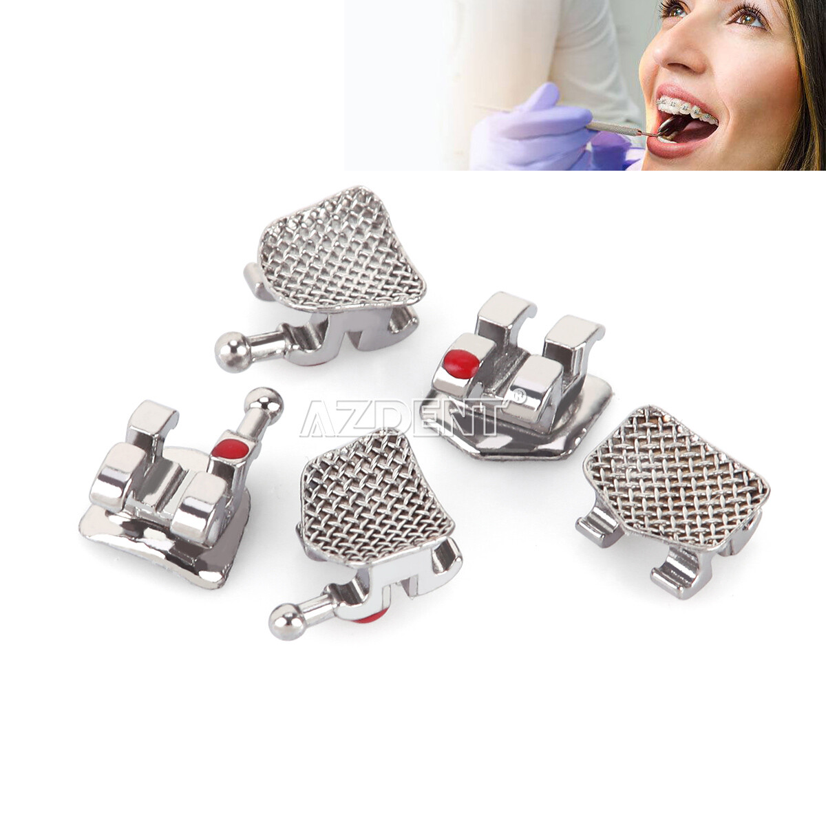 AZDENT Orthodontic Dental Brackets Braces Mini Standard Roth MBT.022/.018 Hooks