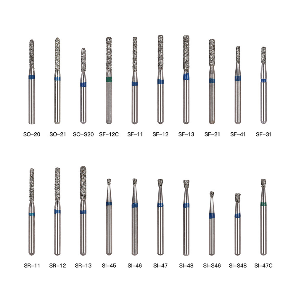 100 Models AZDENT Dental Diamond FG Burs for High Speed Handpiece Friction Grip