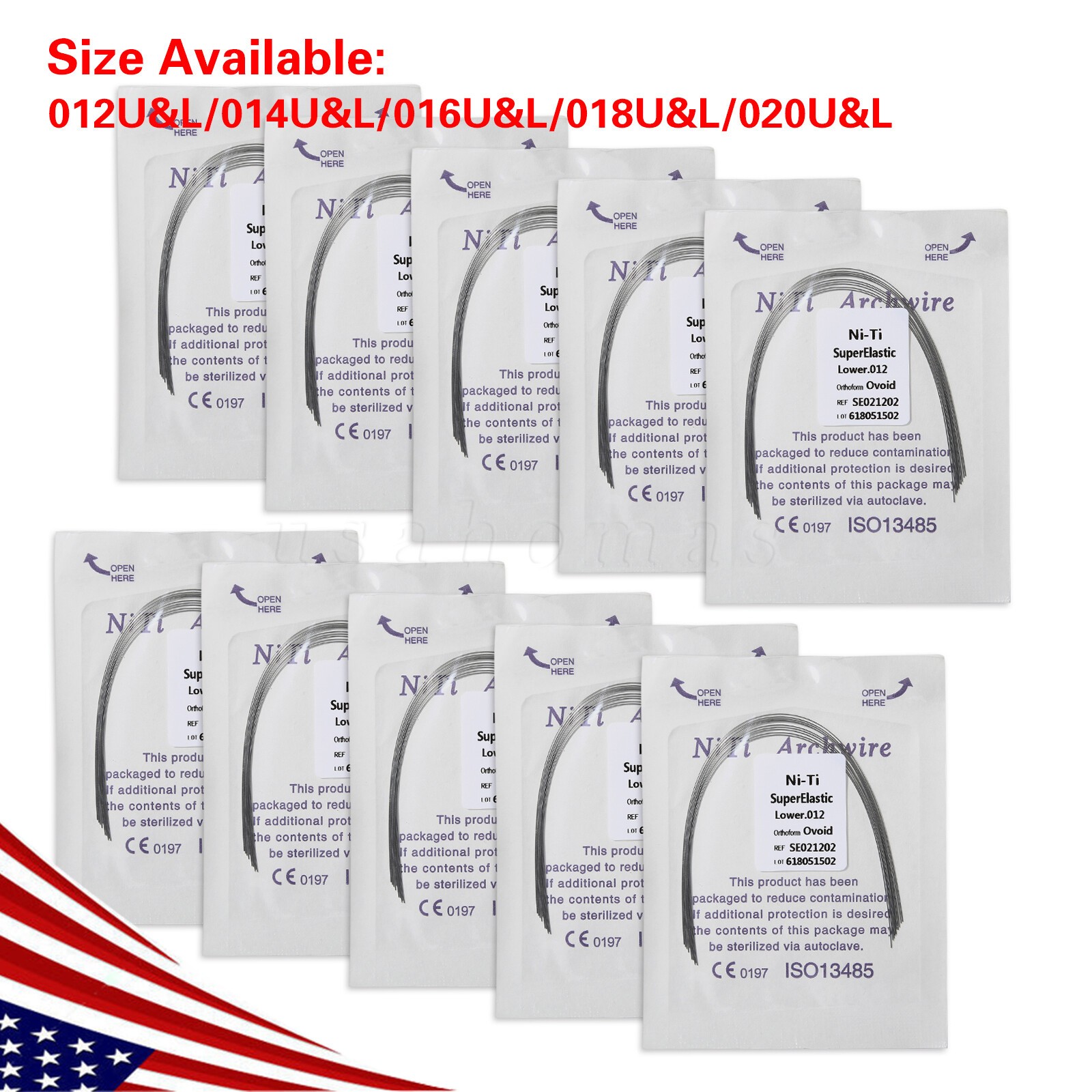 Dental Super Elastic Niti Round Arch Wires Arch Wire for Bracket Braces USA