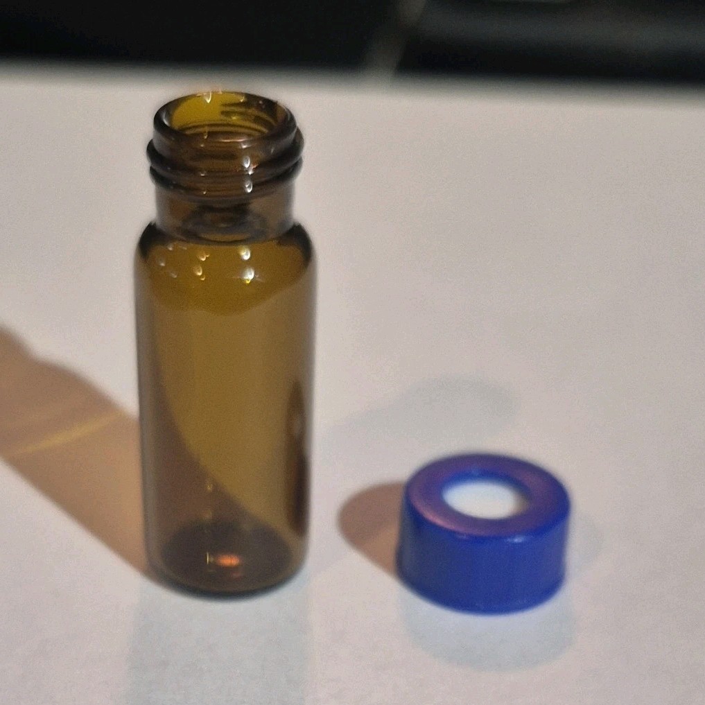x 600 .5 oz Amber Glass Lab Vial Screw Cap Perfume Crafts oils medicine jar