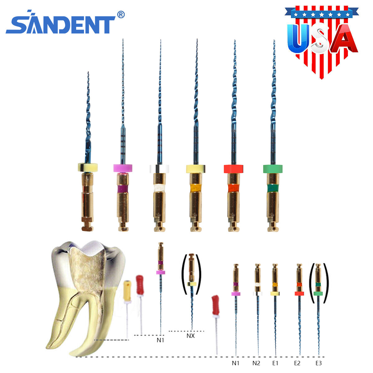 Dental Endodontic Root Canal Niti Super Rotary Files Engine Use 25MM/21MM/19MM