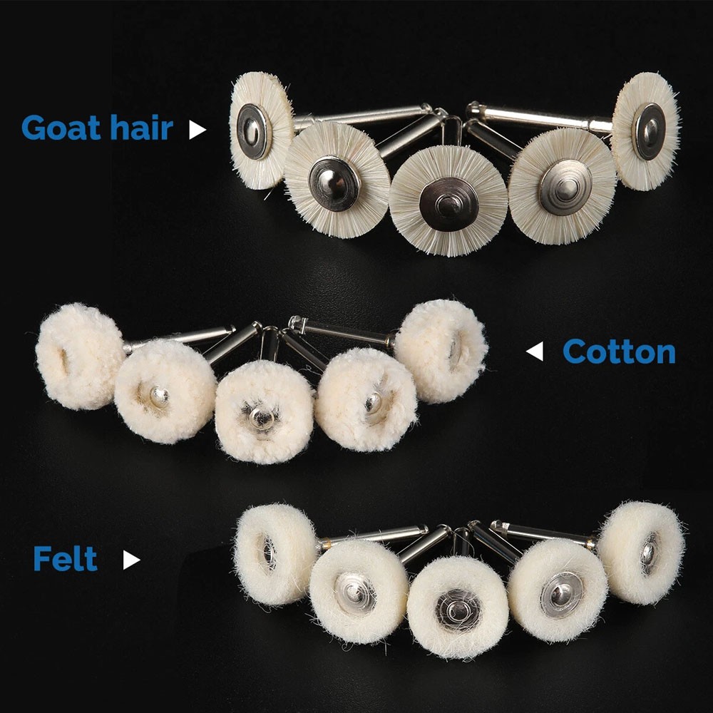 Dental Polishing Brush Wheel Goat Hair/Felt/Cotton – Contra Angle RA Latch Type