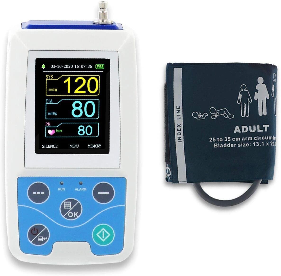 Ambulatory Blood Pressure Monitor NIBP Holter Recorder with 3 Cuffs PC Software