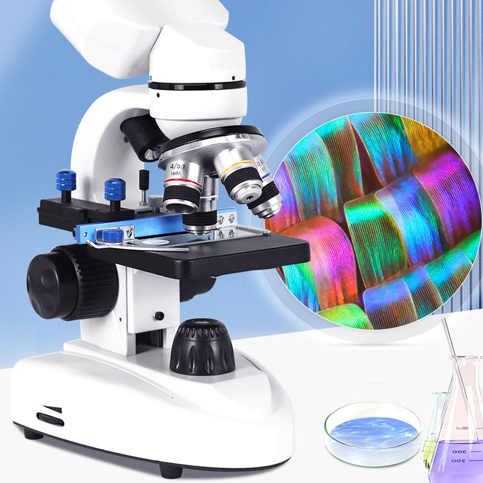 US Plug Binocular Microscope 40X‑5000X 360° Rotation Clear Image High WT