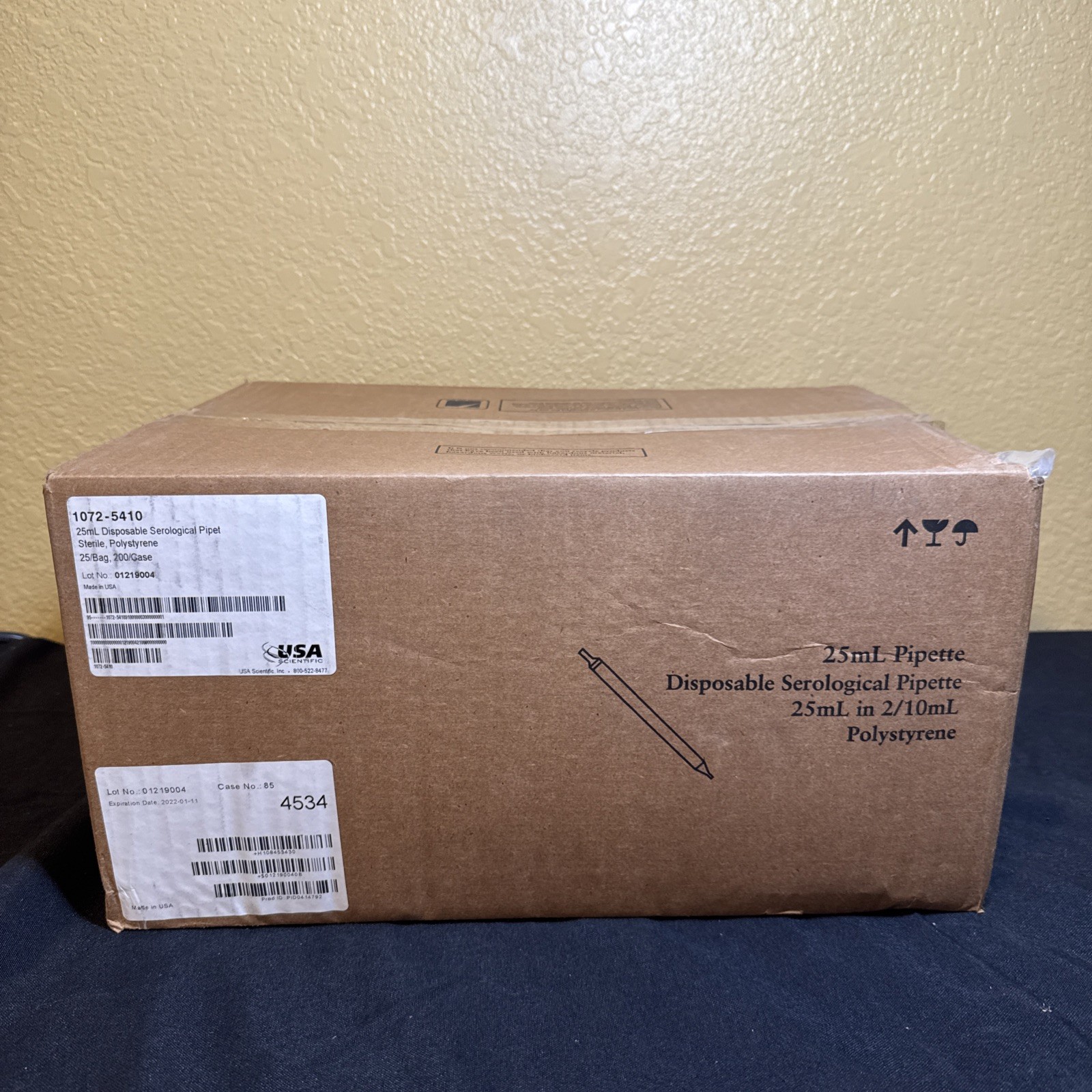 USA scientific 25mL Sterile Serological Pipette Pipets Polystyrene (200 PIECE)