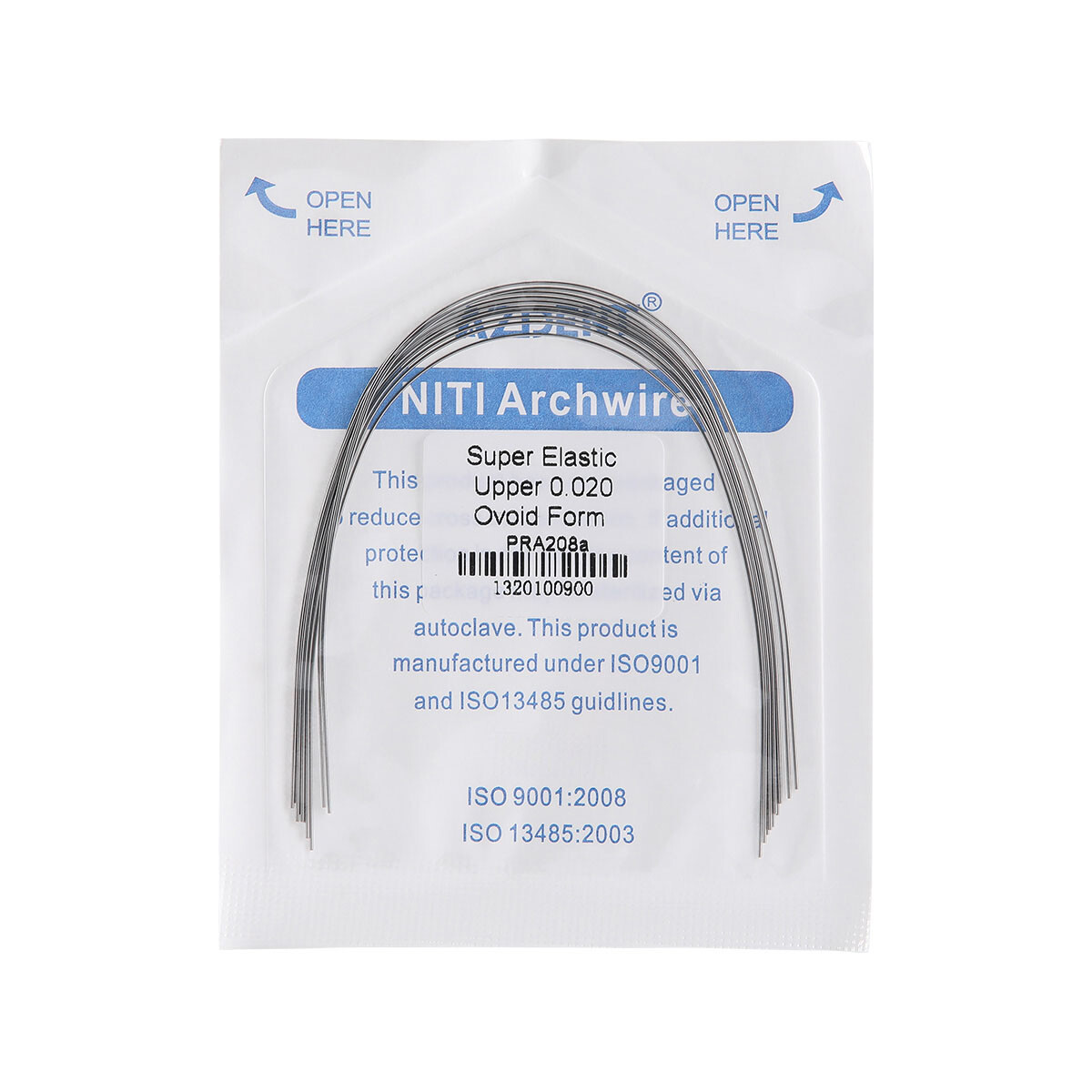 AZDENT Arcos Ni-Ti Redondos y Brackets Ortodoncia Roth/MBT .022/.018
