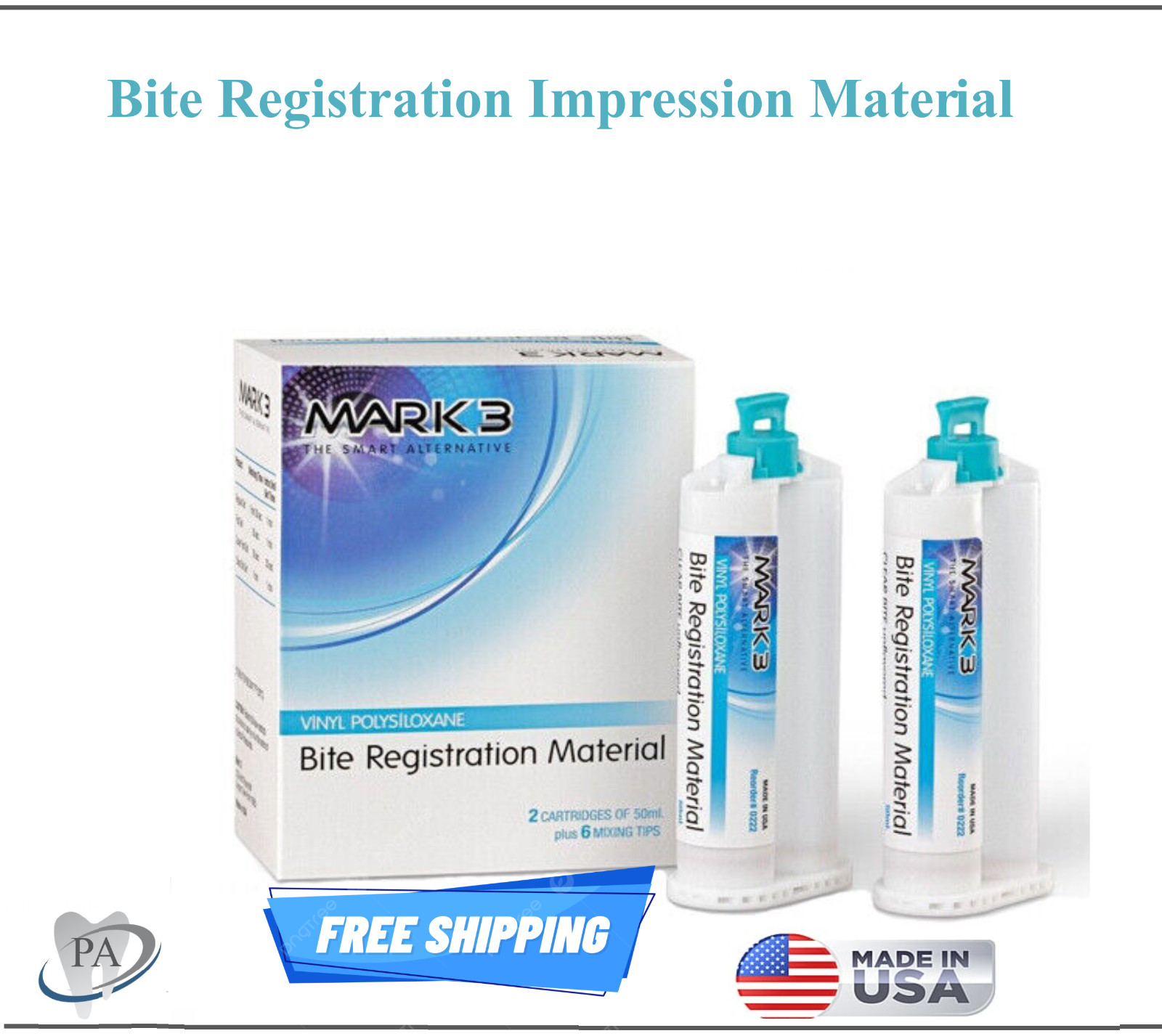 Mark3 Bite Registration Impression Material Fast Set 2 Cartridges