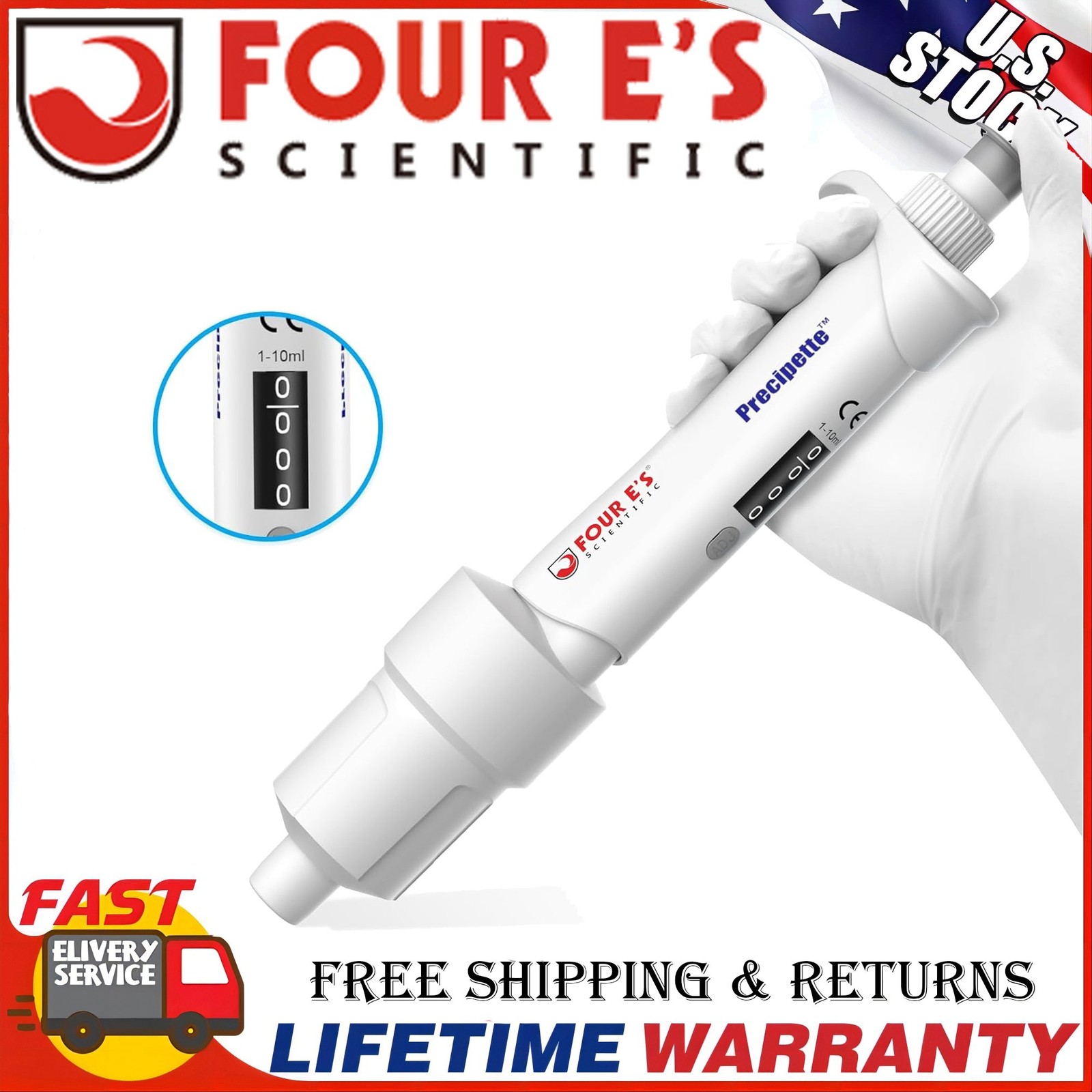 0.1μl-10ml Micropipette 100x Lab Pipettor Tips Adjustable Single Channel Pipette