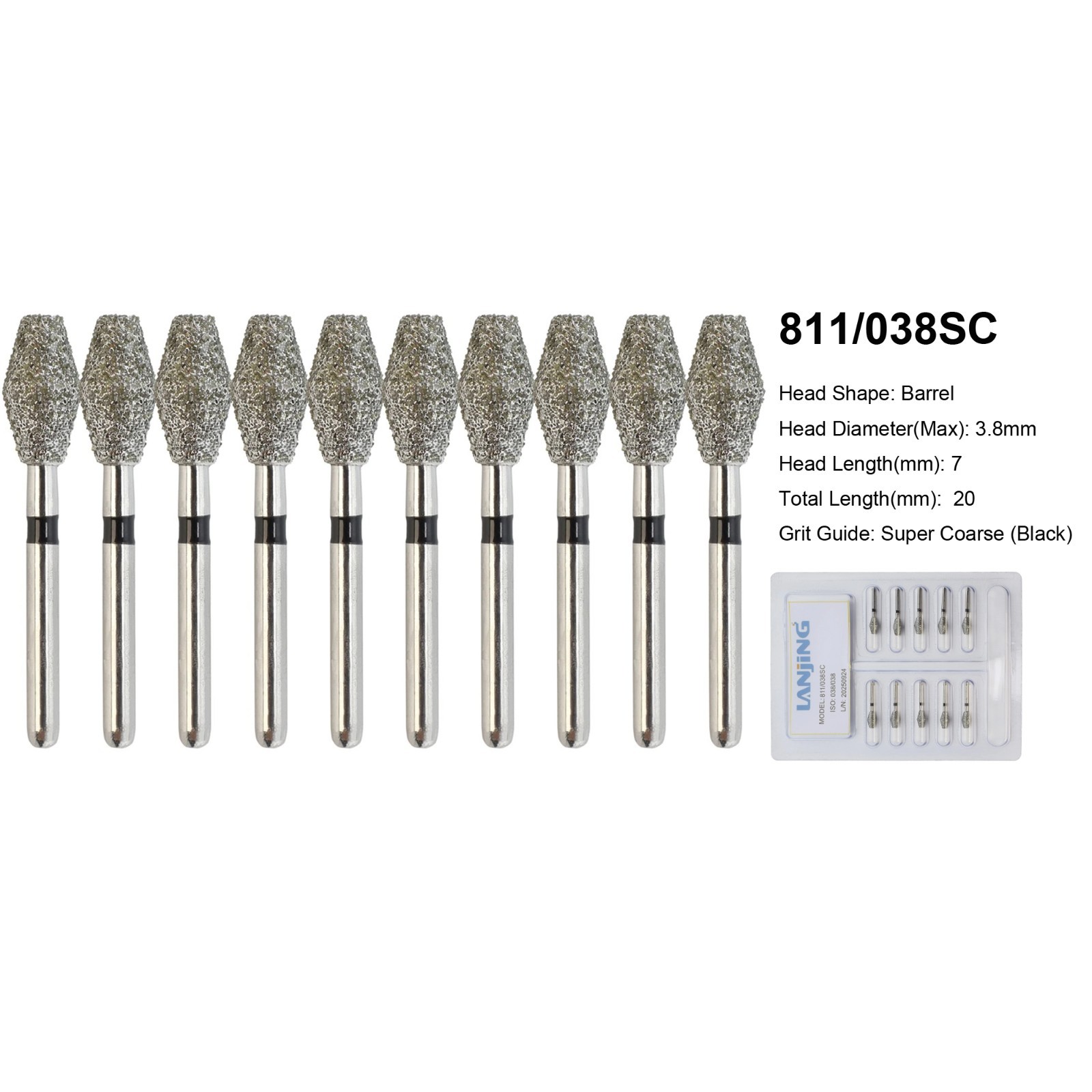Diamond Burs Dental Zirconia Cutter Diamond Bur FG Football Round End Taper Pear