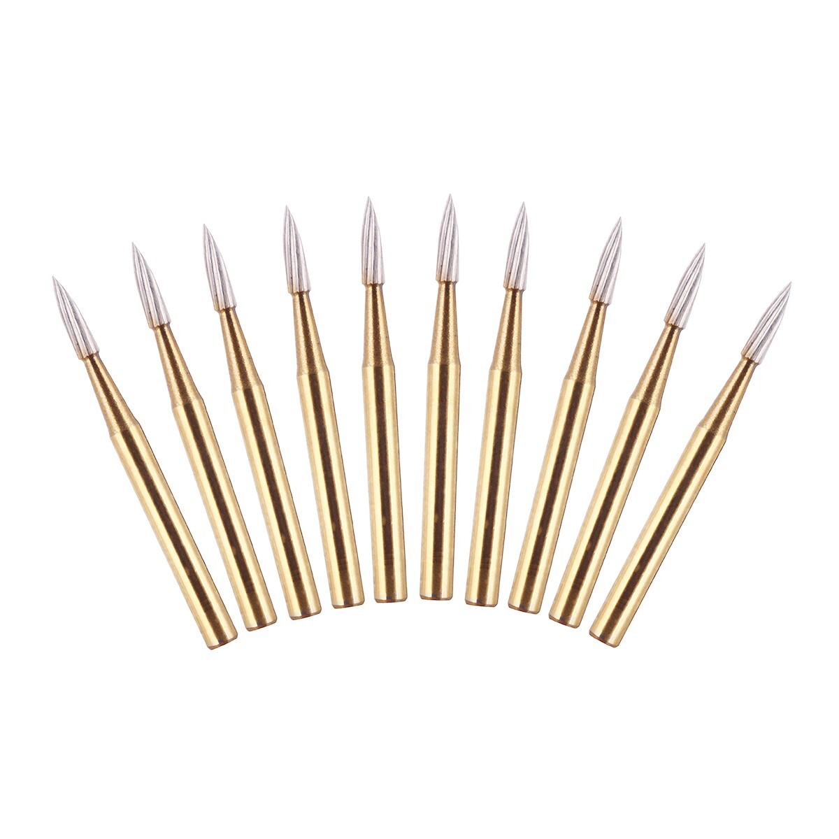 AZDENT 10 Pcs Dental Carbide Trimming & Finishing Burs FG/7406/7408/7901/7902