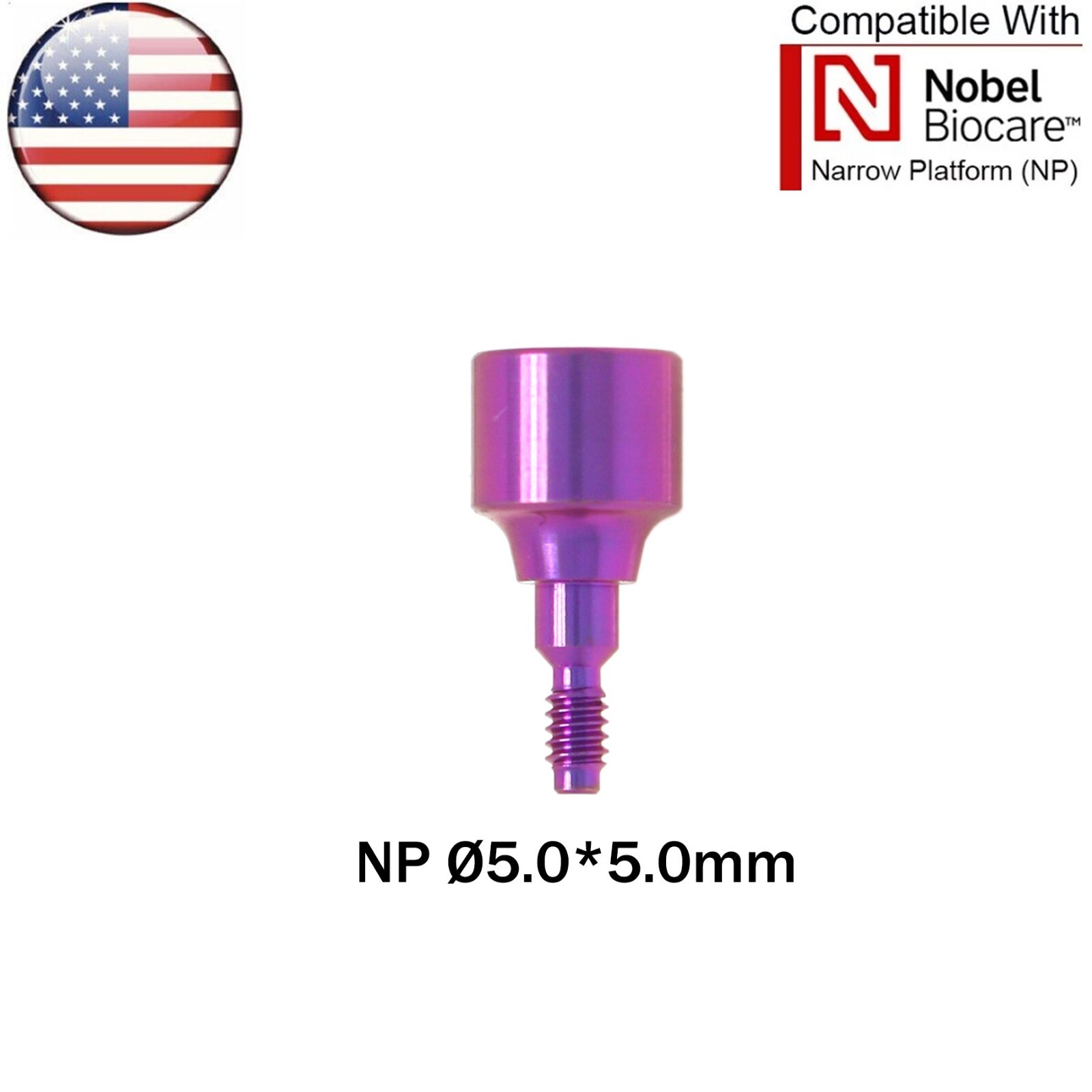 US Dental Healing Cap Abutment NP/RP Compatible with Nobel Active ∅3.6 ∅5.0 ∅6.0