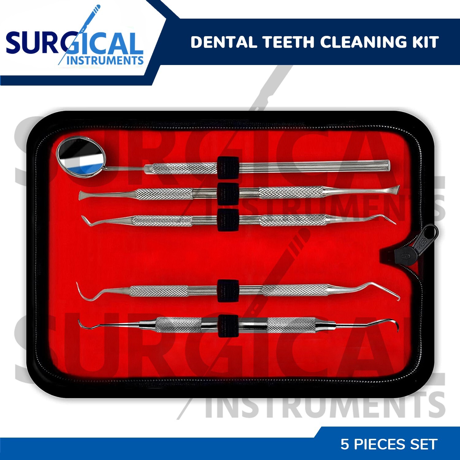 Dental Teeth Cleaning Kit 5 Pcs Oral Care Tooth Dentist Instruments German Grade