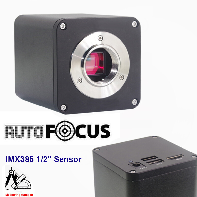 2023 Auto Focus Focal 60FPS IMX385 AF HDMI Industry Microscope Camera Lens Light