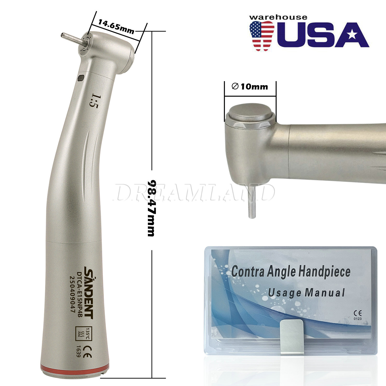 ASkeadnt Standard Head High Speed Attachment Contra Angle 1:5 Electric
