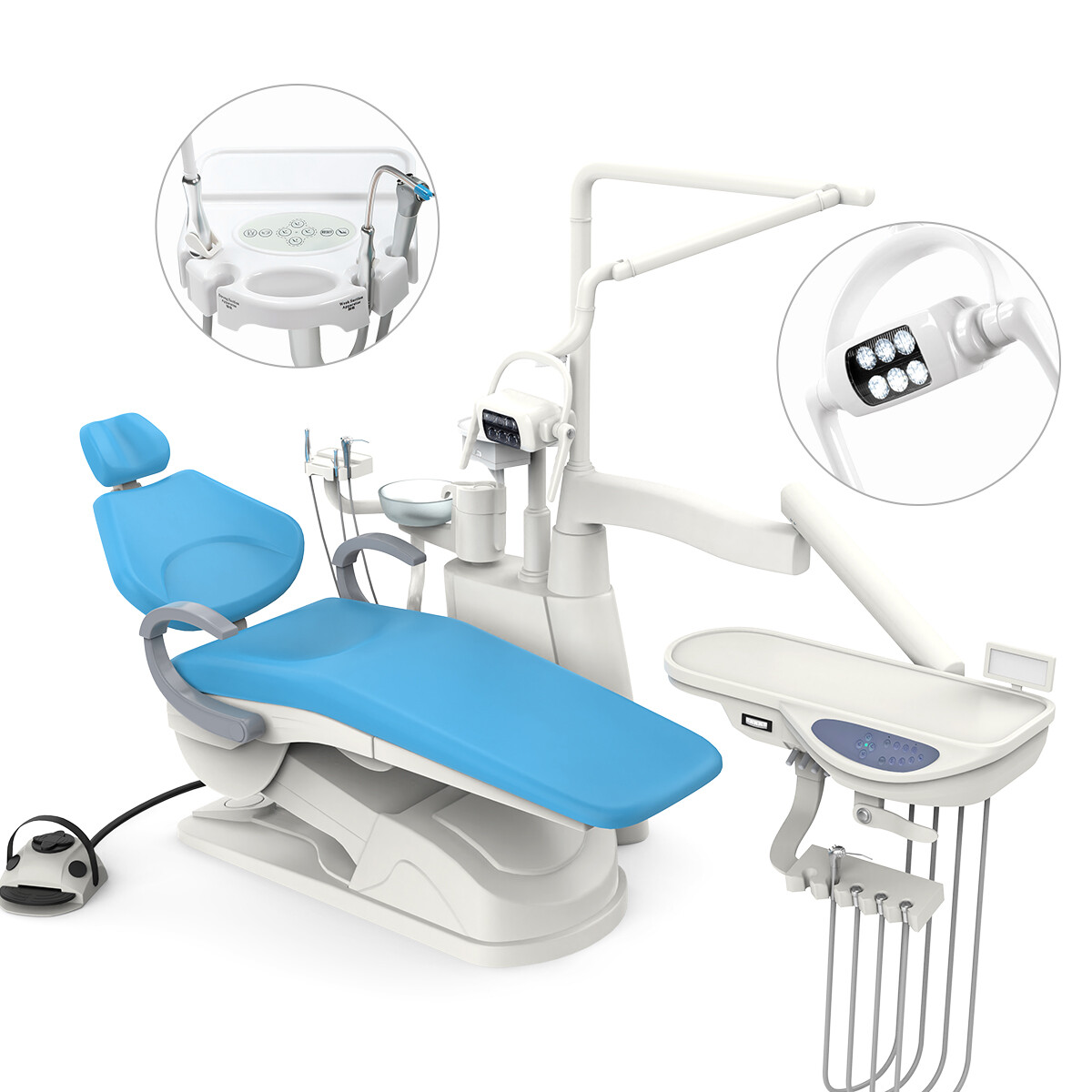 Dental Unit Chair Computer Controlled DC Motor PU Hard Leather+Doctor Stool FDA